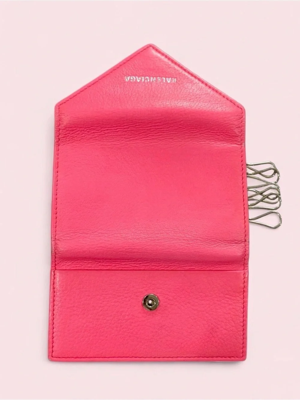 Balenciaga Pink Envelope Card Holder & Key ring wallet